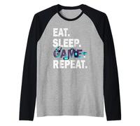 Eat Sleep Game Repeat Video Games Hobby Funny Men Women Raglan Baseball Tee