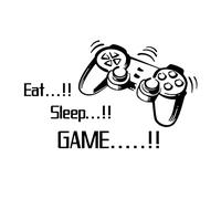 Eat Sleep Game Wall Decal Controller Gamepad Video Game Sticker Home Art Stencil Decor Mural Removable Poster Cost-effective and Durable