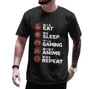 Eat Sleep Gaming Anime Repeat - Eat Sleep Anime Shirt - Otaku Japanese Graphic Tee Men, Eat Sleep Anime Shirts 2, 3XL