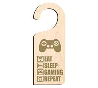Eat Sleep Gaming Repeat Door Hanger Sign Do Not Disturb (Veneered MDF)