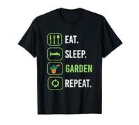 Eat Sleep Garden Repeat Gardening Gardener T-Shirt