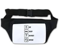 Eat Sleep Go Fast Repeat Waist Bag Fanny Pack White