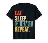 Eat Sleep Go Kart Repeat - Funny Retro Vintage Go Kart Gift T-Shirt