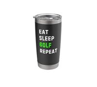 Eat Sleep Golf Repeat Cool Funny Golfing Stainless Steel Insulated Tumbler