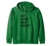 Eat Sleep Golf Repeat: Funny Design for Avid Golfers Zip Hoodie