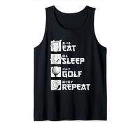 Eat Sleep Golf Repeat Happy Birdie Golfer Kids Boys Men Golf Tank Top