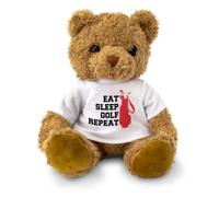 EAT SLEEP GOLF REPEAT - Teddy Bear - Cute Soft Cuddly Adorable - Gift Present