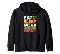 Eat sleep Grow a Garden Repeat Design Zip Hoodie