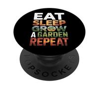 Eat Sleep Grow A Garden Repeat Green Thumb PopSockets Adhesive PopGrip