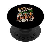 Eat Sleep Grow Carrots Repeat Funny Carrot Lover PopSockets Adhesive PopGrip
