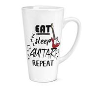 Eat Sleep Guitar Repeat 17oz Large Latte Mug Cup