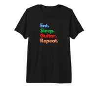 Eat Sleep Guitar Repeat for Guitarists and Guitar Lovers Premium T-Shirt