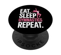 Eat Sleep Gymnastics Repeat Women Coach Squad Gymnastics PopSockets Adhesive PopGrip