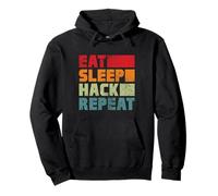 Eat Sleep Hack Repeat Hacker Programmer Hacking Vintage Pullover Hoodie