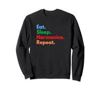 Eat Sleep Harmonica Repeat for Harmonica Players and Lovers Sweatshirt