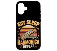 Eat Sleep Harmonica Repeat Harmonicas Blues Case for iPhone 16
