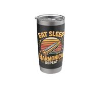 Eat Sleep Harmonica Repeat Harmonicas Blues Stainless Steel Insulated Tumbler