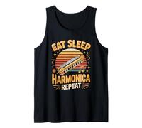 Eat Sleep Harmonica Repeat Harmonicas Blues Tank Top