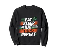 Eat Sleep Hat Trick Repeat Soccer Score Routine Athlete -- Sweatshirt