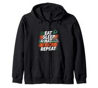 Eat Sleep Hat Trick Repeat Soccer Score Routine Athlete -- Zip Hoodie