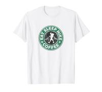EAT Sleep Hike Coffee Hiker Hiking Adventure Inspired Design Value Graphic T-Shirt, Men, White, L