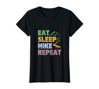 Eat Sleep Hike Repeat Value Graphic T-Shirt, Women, Black, L