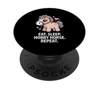 Eat Sleep Hobby Horse Repeat Cute Pony Rider PopSockets Adhesive PopGrip