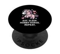 Eat Sleep Hobby Horse Repeat Cute Pony Rider PopSockets Adhesive PopGrip