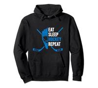 Eat Sleep Hockey Repeat Ice Hockey Pullover Hoodie