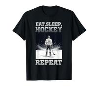 Eat Sleep Hockey Repeat l Chibi Ice Hockey Player Sports T-Shirt