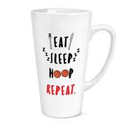 Eat Sleep Hoop Repeat Basketball 17oz Large Latte Mug Cup