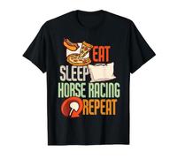 Eat Sleep Horse Racing Repeat - Horse Racing Value Graphic T-Shirt, Men, Black, S
