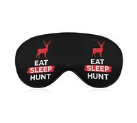 Eat Sleep Hunt Deer Sleep Mask Soft Blindfold Portable Eye Mask with Adjustable Strap for Men Women