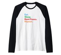 Eat Sleep Hunt Foxes Repeat for Fox Hunters & Hunting Lovers Raglan Baseball Tee