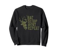 Eat Sleep Hunt Repeat Camo Vintage Deer Hunting Father's Day Sweatshirt