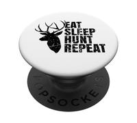 Eat Sleep Hunt Repeat - Vintage Deer Hunting Father's Day PopSockets Adhesive PopGrip