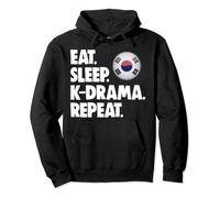 Eat Sleep k-Drama Repeat Series Addiction Women K-Drama Love Pullover Hoodie