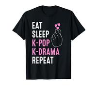 Eat Sleep K-Pop K-Drama Repeat Cute Saranghae K pop Girls T-Shirt
