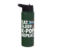 Eat Sleep K-Pop Repeat Enthusiast Life Stainless Steel Insulated Water Bottle