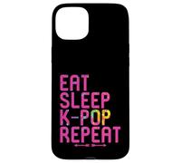 Eat Sleep K-Pop Repeat Funny Kpop and Anime Lover Quote Case for iPhone 15 Plus