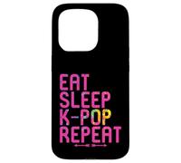 Eat Sleep K-Pop Repeat Funny Kpop and Anime Lover Quote Case for iPhone 15 Pro