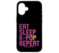 Eat Sleep K-Pop Repeat Funny Kpop and Anime Lover Quote Case for iPhone 16