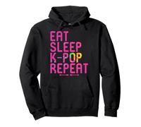 Eat Sleep K-Pop Repeat Funny Kpop and Anime Lover Quote Pullover Hoodie