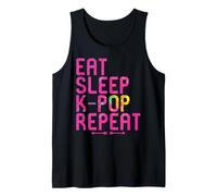 Eat Sleep K-Pop Repeat Funny Kpop and Anime Lover Quote Tank Top
