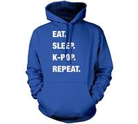 Eat Sleep K-Pop Repeat Unisex Hoodie - Blue 12-13 Years
