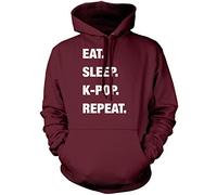 Eat Sleep K-Pop Repeat Unisex Hoodie - Maroon XXX-Large