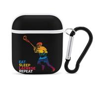 Eat Sleep Lacrosse Repeat Earbud Case Compatible with Airpods 1/2