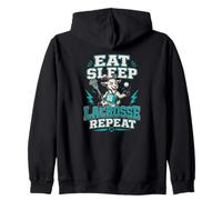 Eat Sleep Lacrosse Repeat GOAT 00 Player Pride Zip Hoodie