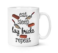 Eat Sleep Lay Bricks Repeat Brickie Brick Layer 10oz Mug Cup