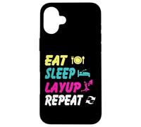 Eat Sleep Layup Repeat Basketball Humor Case for iPhone 16 Plus
